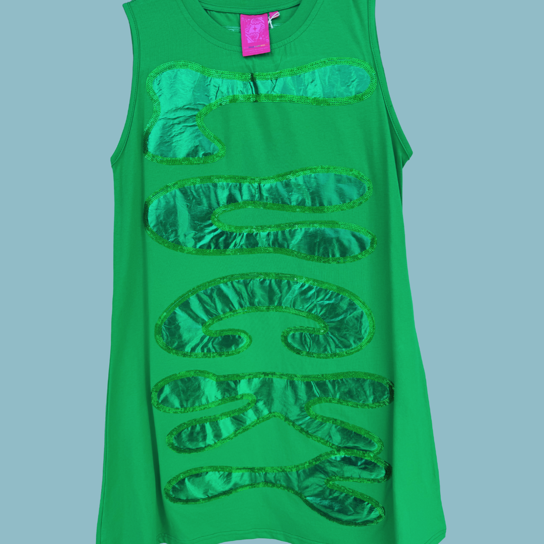 Queen of Sparkles - Green Lucky Tank Dress