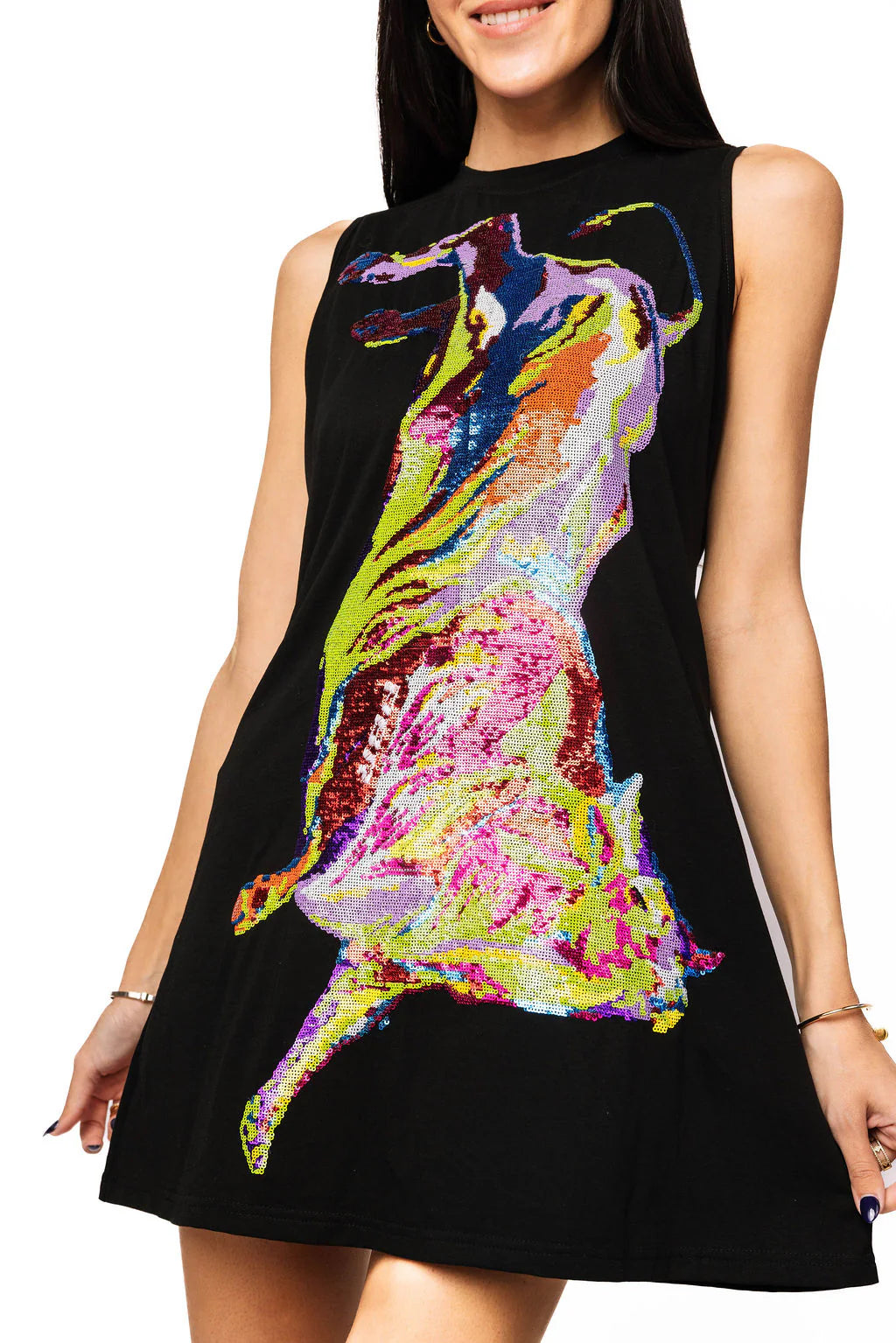 Queen of Sparkles - Black PBR Bucking Bull Dress