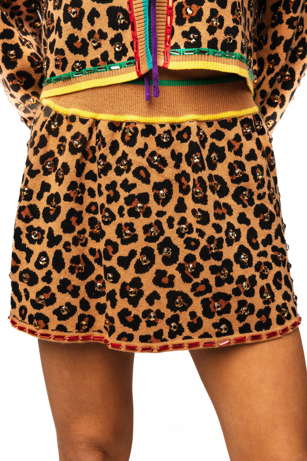 Queen of Sparkles - Leopard Knit Sweater Skirt