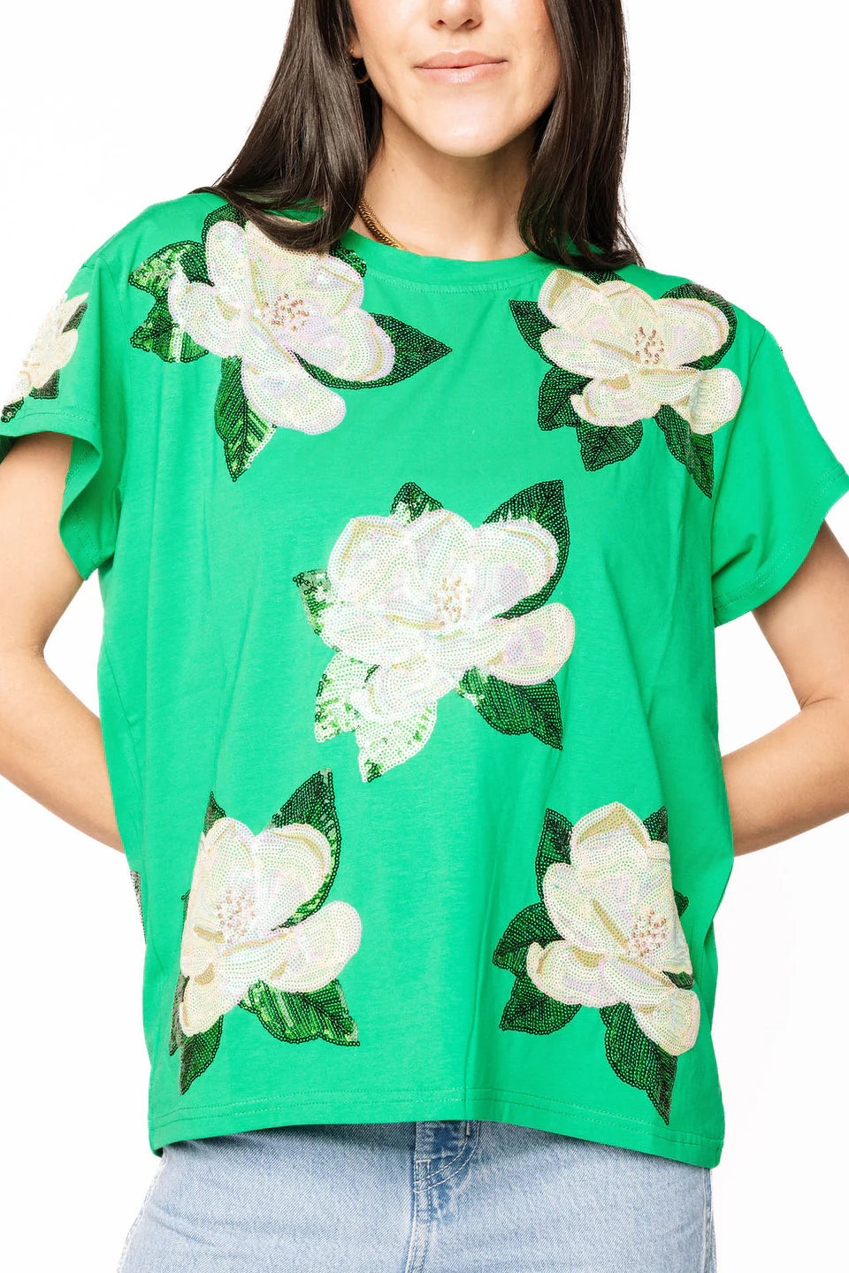 Queen of Sparkles - Green Magnolia Tee